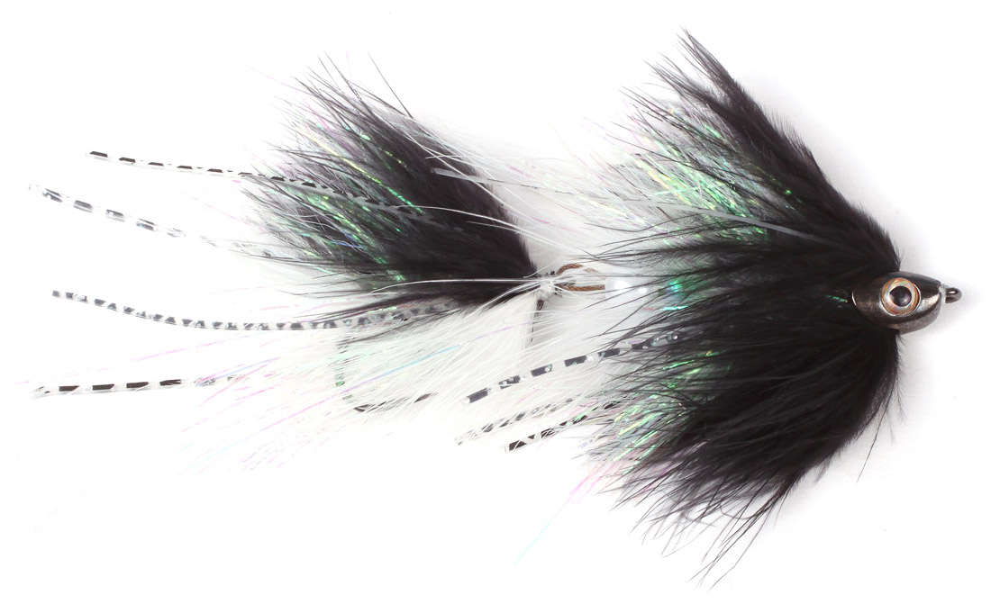 Guideline Streamer - Scull Bunker Marabou black/white