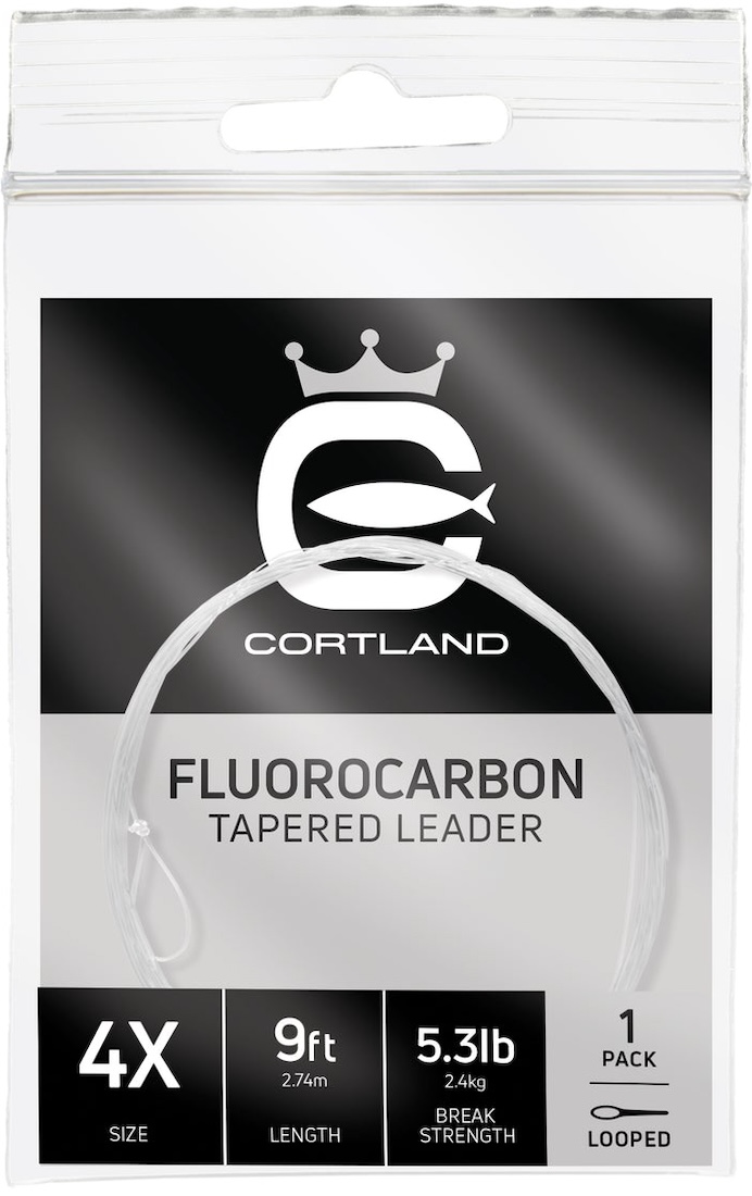 Cortland Fluorocarbon Tapered Leader Ultra Clear 9 ft leader