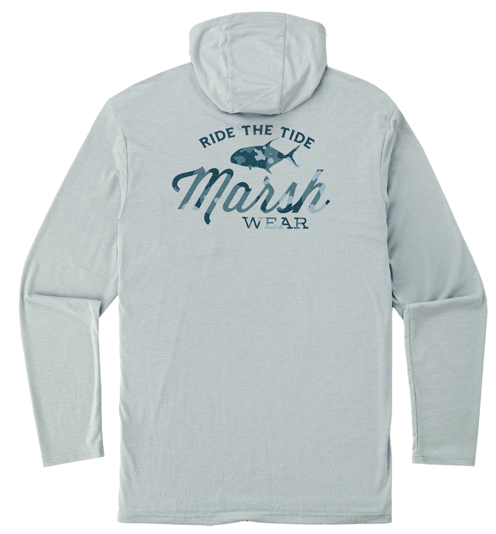 Marsh Wear Buxton Hagood Hoody UPF 40+ Sun Protection Smoke Heather