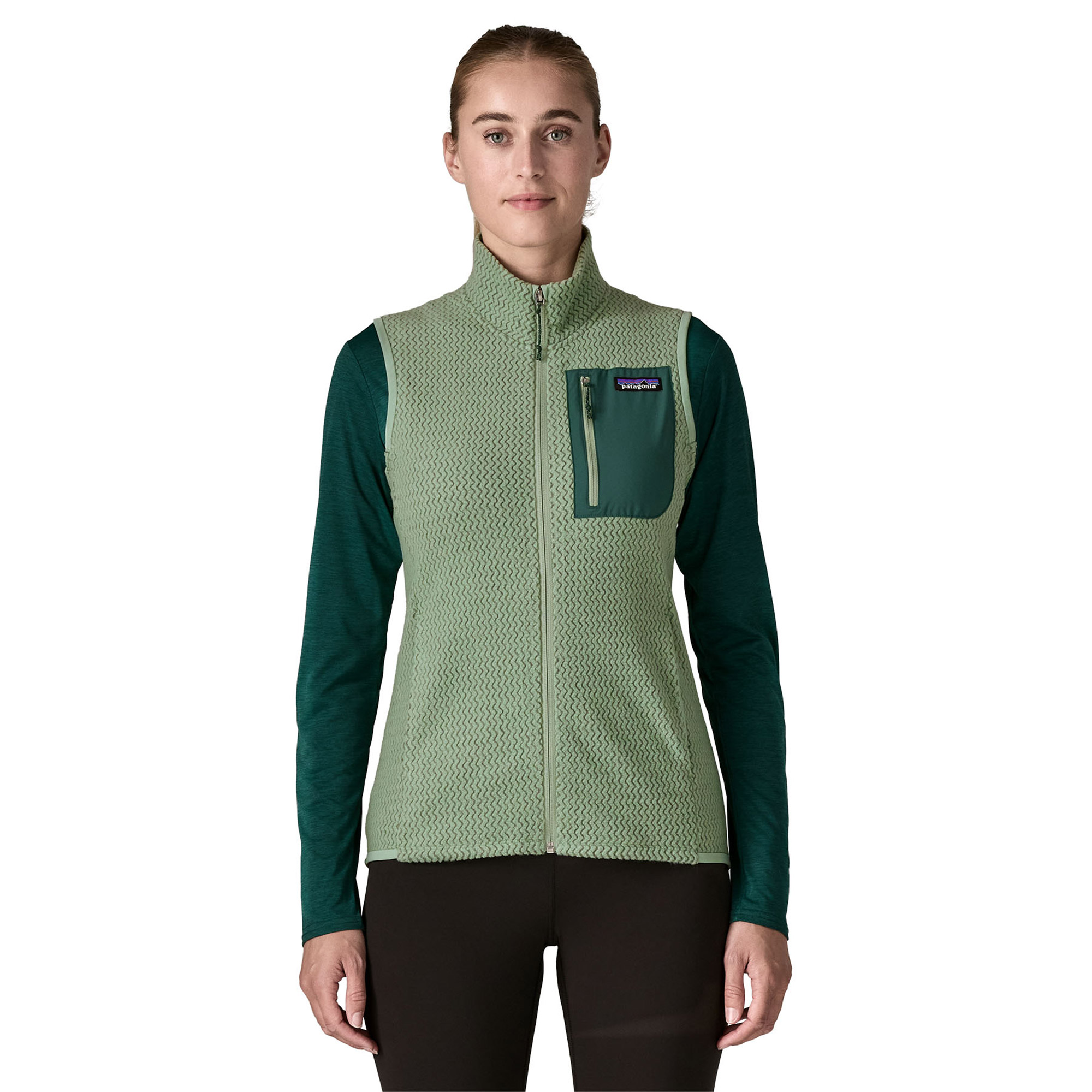 Patagonia W's R1 Air Vest Weste ELGR - Ellwood Green