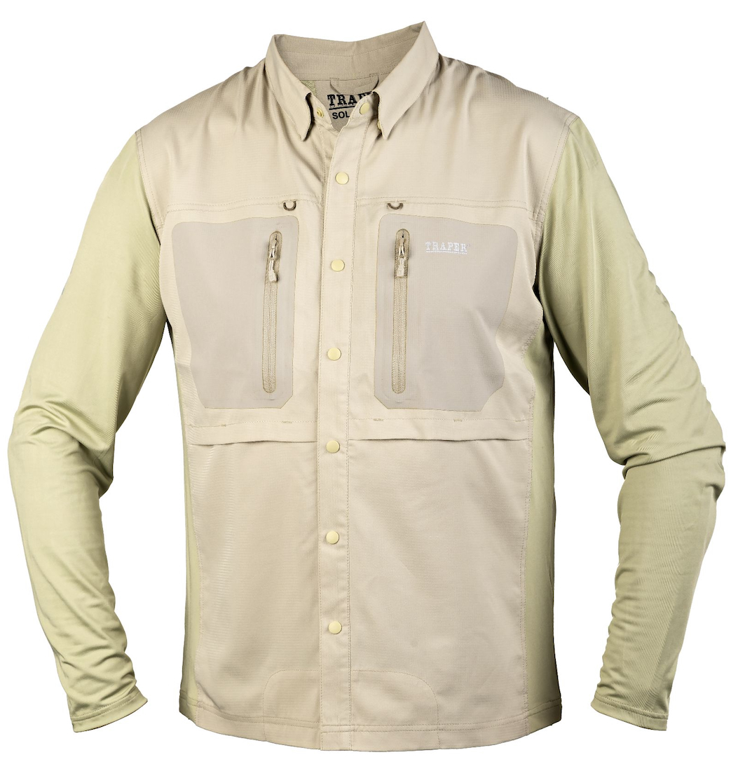 P-26481_Traper_Solar_Pro_UPF50-_Sonnenschutz_Shirt_Khaki_ Traper Solar Pro UPF 50+ Fishing Shirt Sunshade khaki