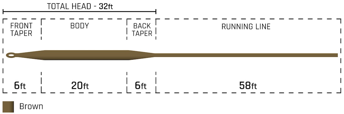 P-28521_Cortland_444_Full_Sinking_Flyline_Type_3_Brown_Fliegenschnur_taper