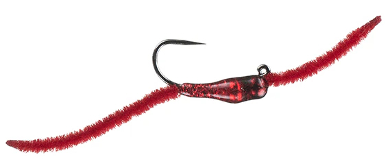 MFC Jake's Depth Charge Jig Worm Red Barbless #14