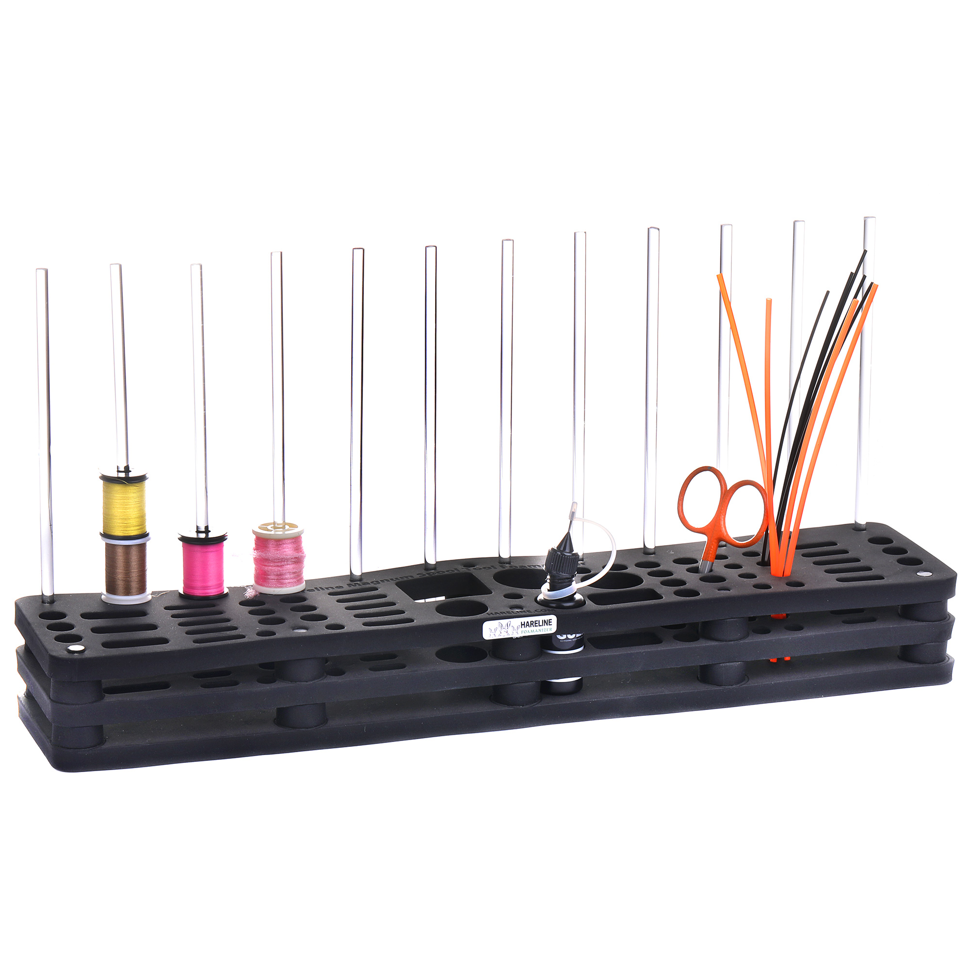 Hareline Magnum Spool / Tool Module Foamaniser 18.5" - Storage station for the tying table Hareline Magnum Spool / Tool Module Foamaniser 18.5" - Storage station for the tying table