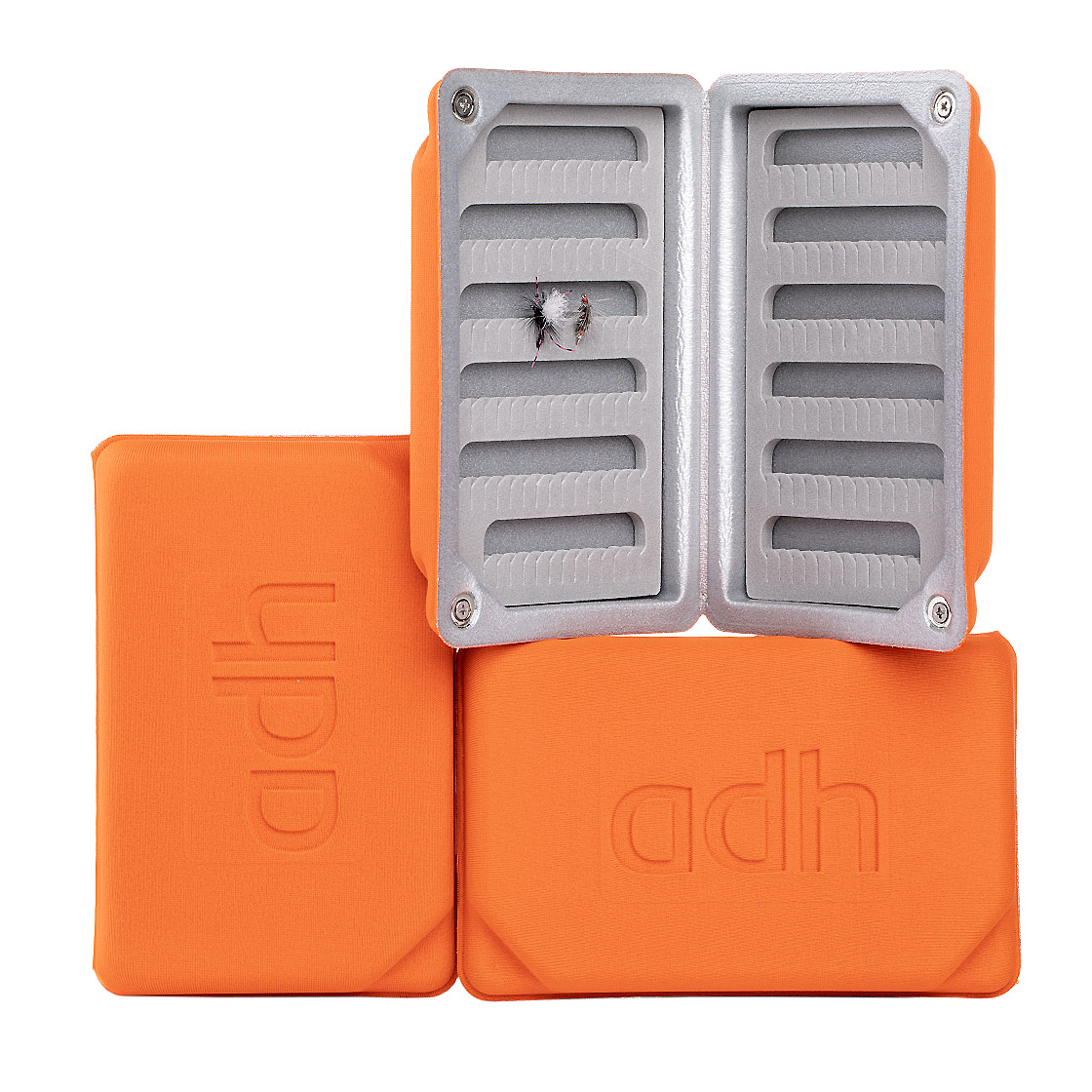 P-15628-fliegenbox-orange-klein adh-fishing Foam Fly Box Medium Ultralight orange