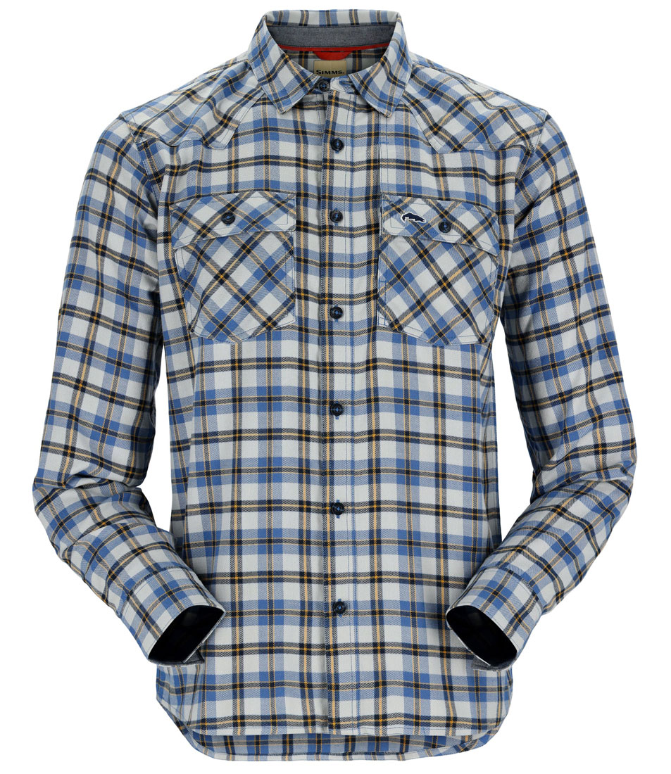 Simms_Santee_Flannel_Shirt_Hemd_admiral_blue_navy_camp_plaid_1 Simms Santee Flannel Shirt admiral blue/navy camp plaid