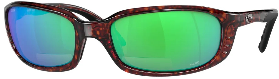Costa Polarized Glasses Brine Readers Magnifier Tortoise (Green Mirror 580P +2.00)