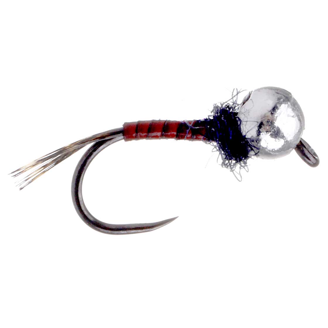 adh-fishing Nymph - Hair Nymph Red Quill Special One Silver Tungsten Bead