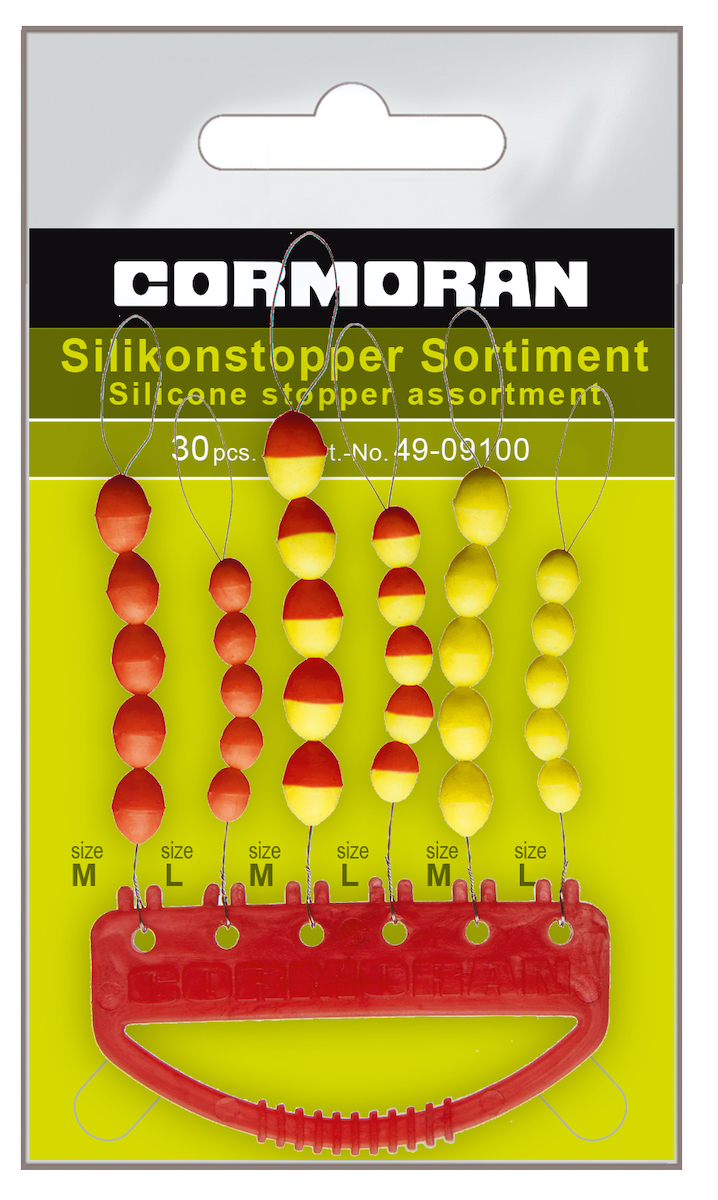 P-18223_Cormoran_Knotenschutz_Gummipuffer_Stopper_Sortiment_gelb_rot_1 yellow/red