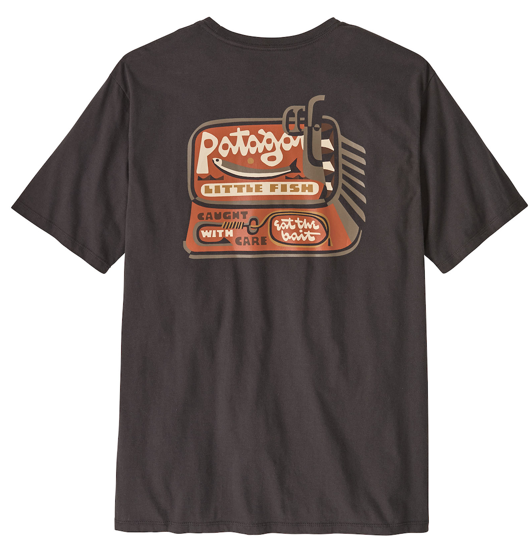 Patagonia M's Aquatic Action Organic T-Shirt LFIN - Little Fish: Ink Black