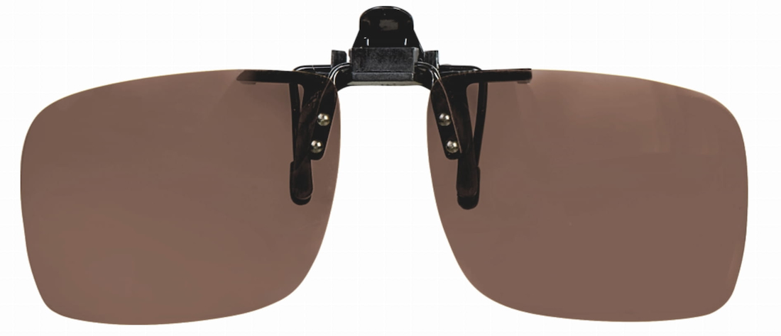 Traper Clip On Polarization Clip Brown for attaching to glasses