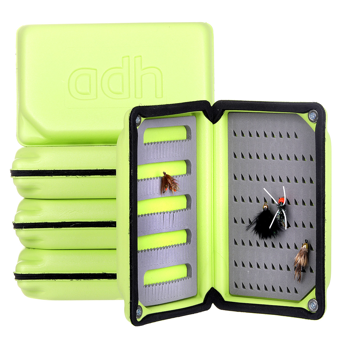 adh-fishing Foam Fly Box Medium Ultralight Rainproof chartreuse