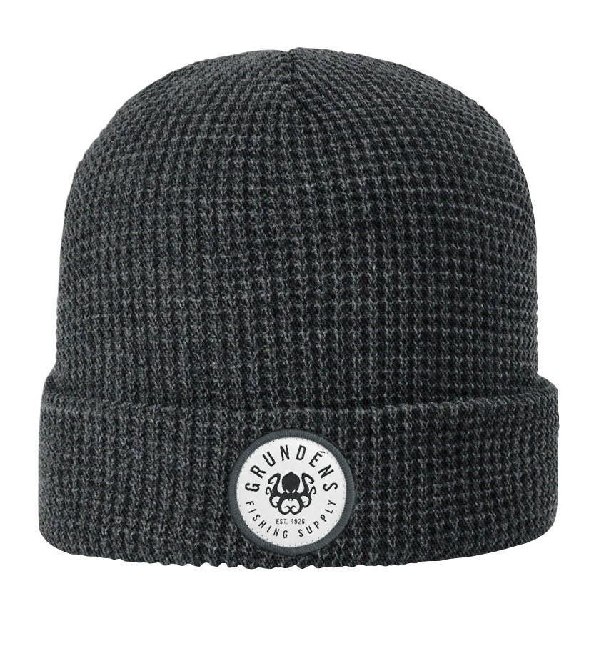 Grundéns Kracken Waffle Beanie heather charcoal