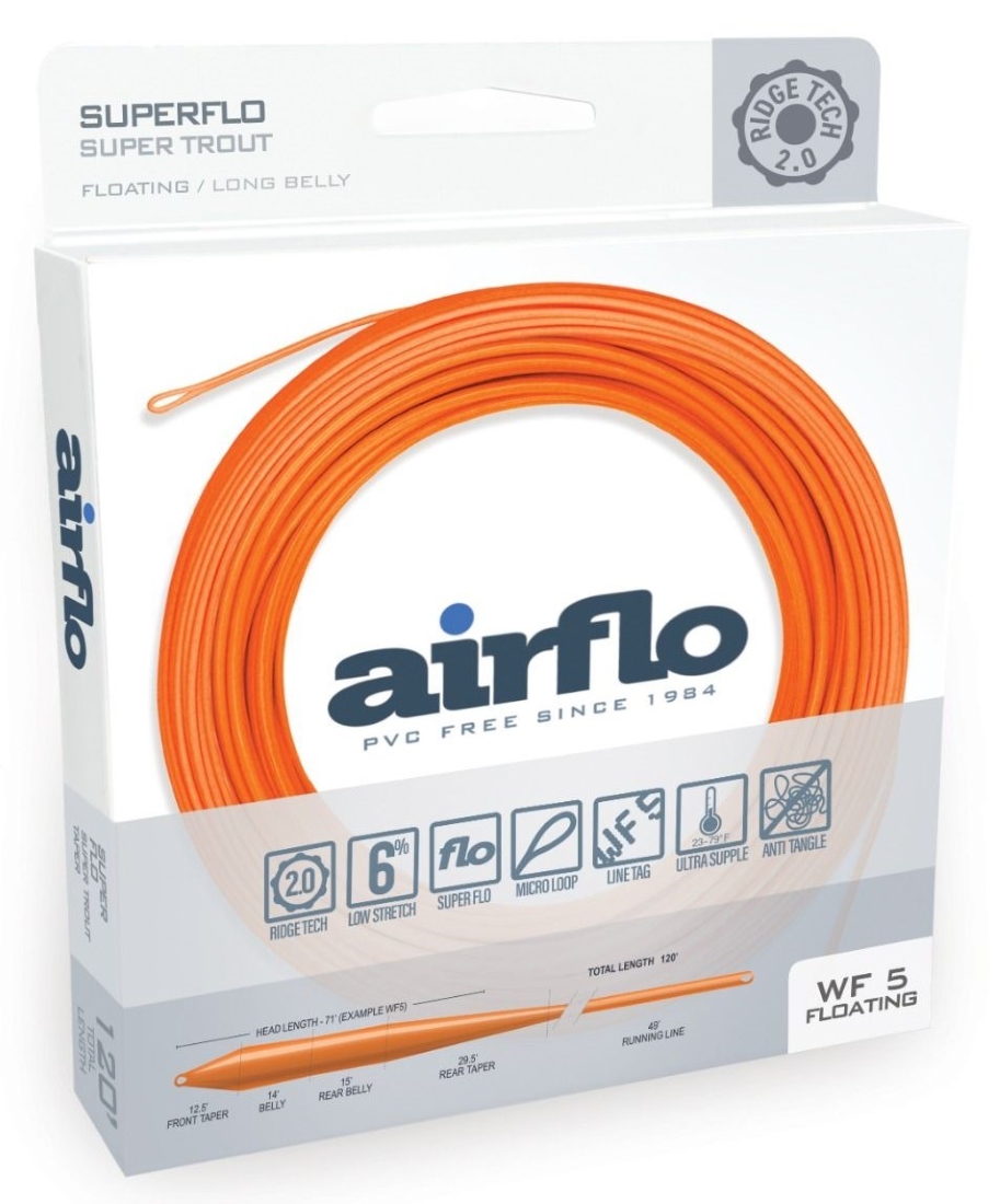 Airflo Ridge 2.0 Superflo Super Trout Floating Fly Line Fire Orange