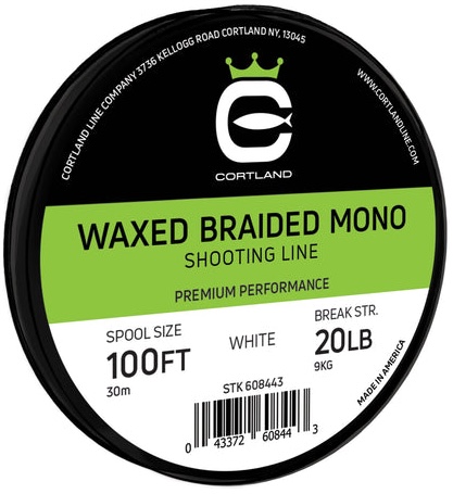 Cortland Waxed Braided Mono Shooting Line - Runningline - White 100 ft