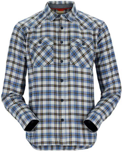 Simms Santee Flannel Shirt bayleaf/sunglow pane ombre
