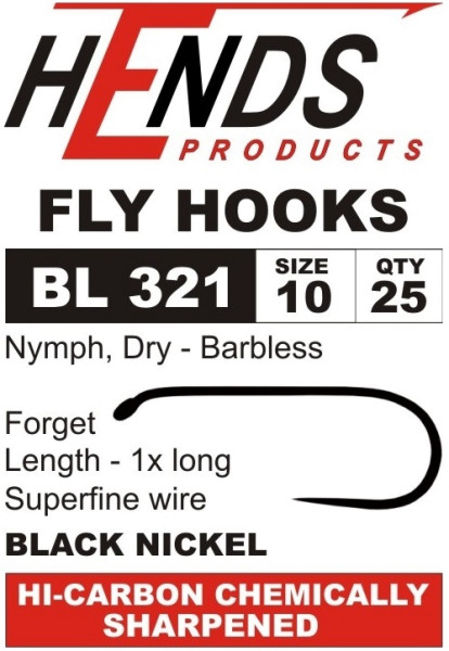 Hends BL 321 Dry Fly Barbless Hook