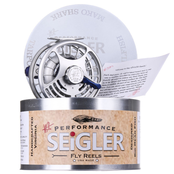 Seigler Fly Reel silver & blue