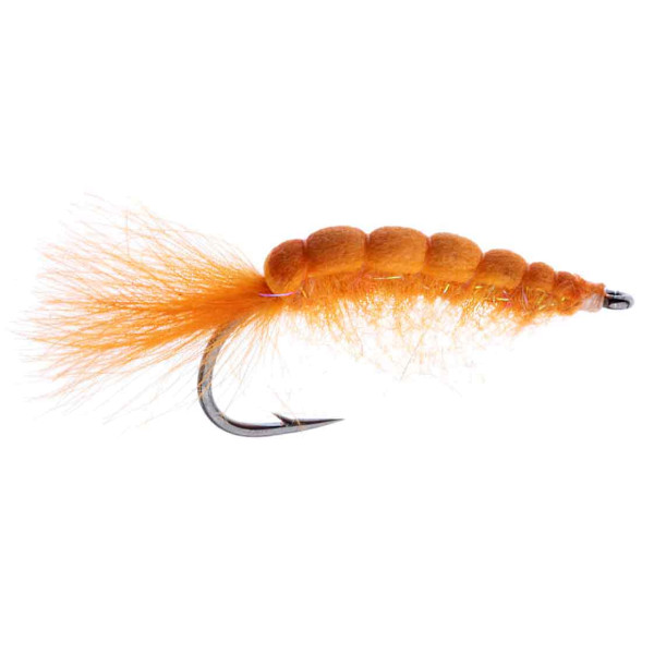 Kami Flies Sea Trout Fly - Foam Scud orange