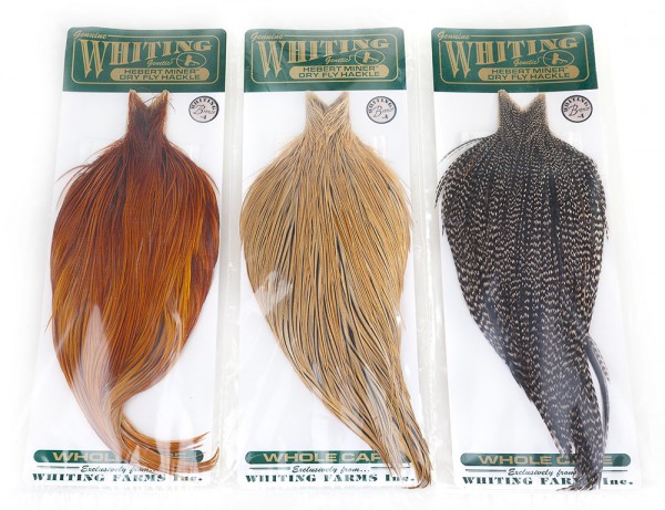 Whiting Hebert Miner Dry Fly Hackle Capes Bronze Full or Half ...