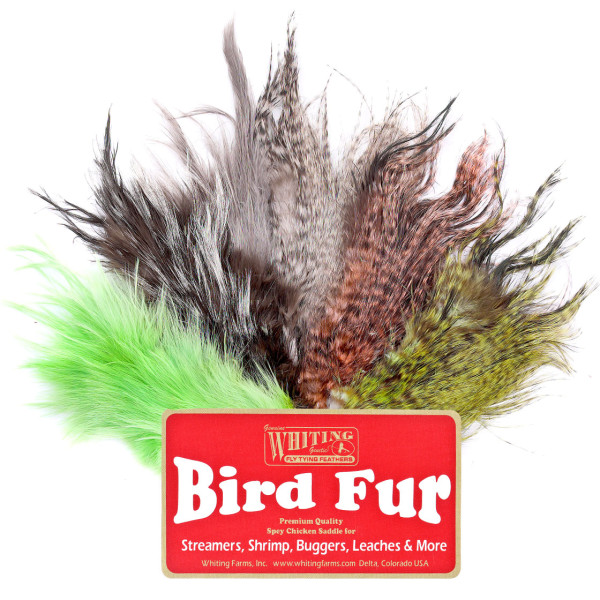 Whiting Bird Fur Grizzly dyed Shell Pink