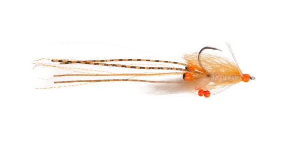 H2O Saltwater Fly - Rolling Bead Spawning Shrimp light orange