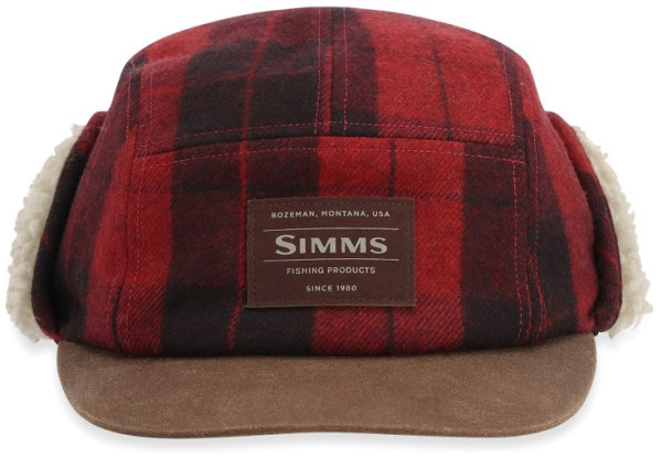 Simms Coldweather Cap red buffalo plaid
