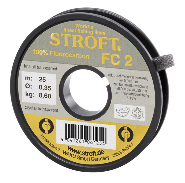 Stroft FC 2 Fluorocarbon Leader 25 m/Spool
