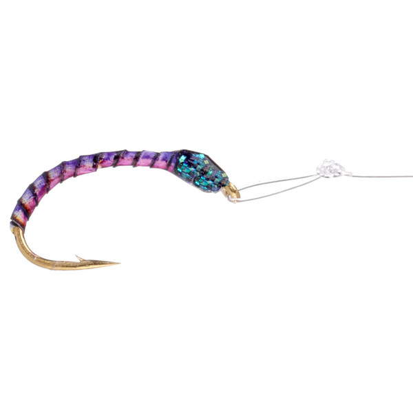 Coregone 5-hook leader purple quill nymph set Coregone leader purple quill nymph-set