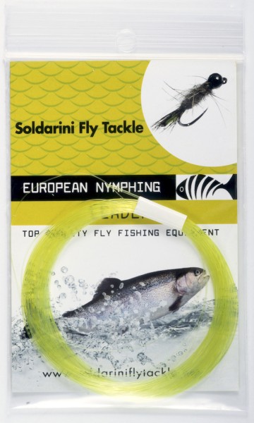 Soldarini Fly Tackle Euro Nymph Tapered Leader 12 ft yellow