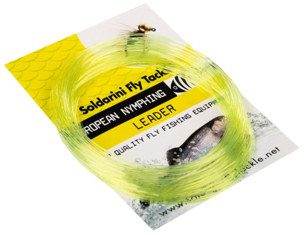 Soldarini Fly Tackle Euro Nymph Tapered Leader 30 ft yellow