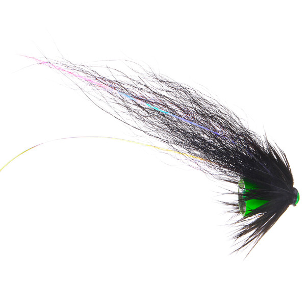 Superflies Salmon Fly - Pikkumusta Fl. Green Tungsten Conehead