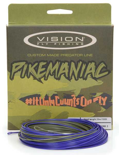 Vision Pikemaniac Fly Line Sink 3, WF - Sinking, Single-handed, Fly Lines