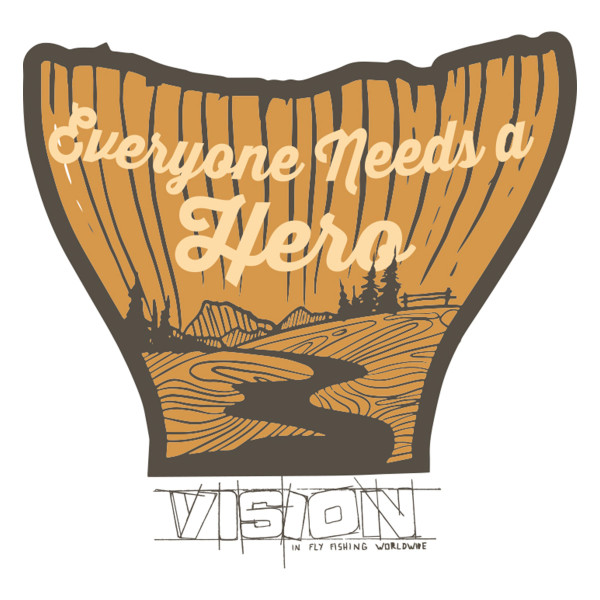 Vision Everyone Needs a HERO Sticker - Fishtail 9x10 cm
