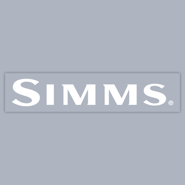 Simms Logo white on clear back Sticker 28 cm