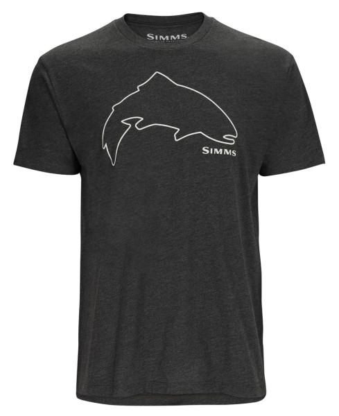 Simms Trout Outline T-Shirt charcoal heather