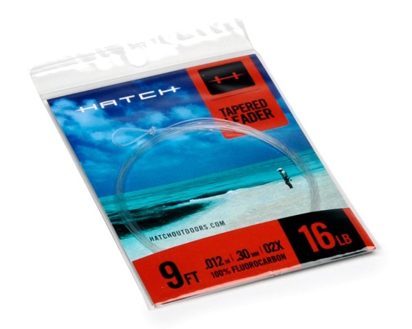 Hatch Professional Saltwater Series Fluorocarbon Tapered Leader 9 ft., Fluorocarbon, Leader Materials, Fly Lines
