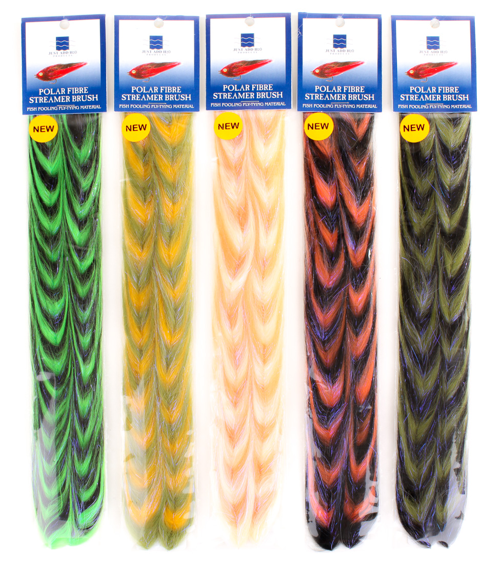 H2O Polar Fibre Streamer Brush 3" grizzly Synthetic and Flash Fly