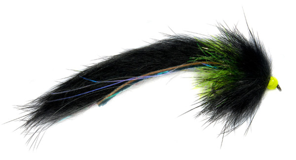 Fulling Mill Streamer - Fluff Cat Black Tungsten Barbless