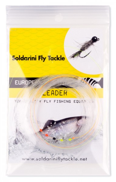 Soldarini Fly Tackle Euro Nymph UV-Leader 5 Drops 30 ft Tapered
