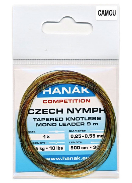 Hanak Czech Nymph Leader Camou 9,0m