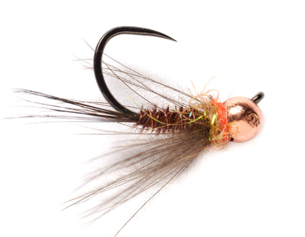 Fulling Mill Nymph - CDC Hot Spot Pheasant Tail Jig Orange Barbless, Jig  and Competition, Nymphs, Flies