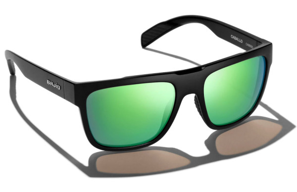 Bajio Polarized Glasses Caballo - Black Matte (Green Mirror PC)