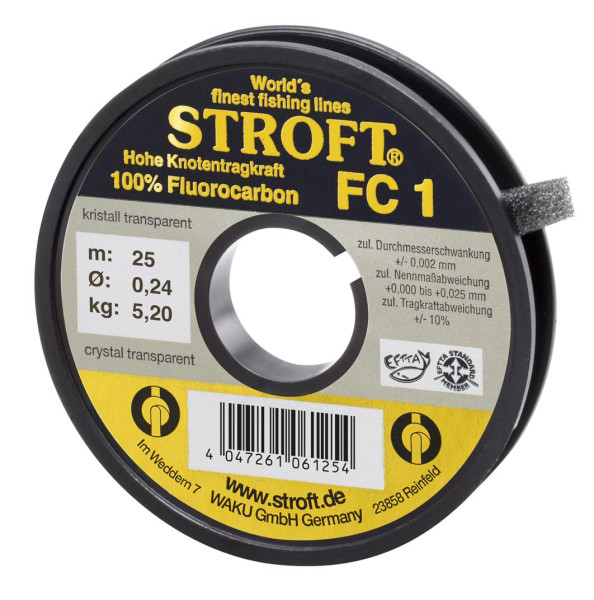 Stroft FC 1 Fluorocarbon Leader 25 m/Spool