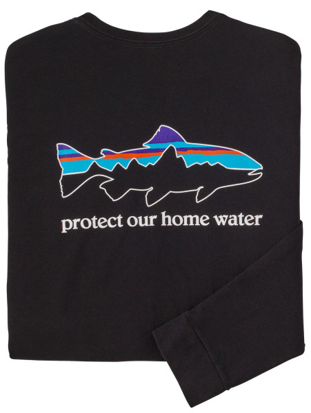 Patagonia L/S Home Water Trout Responsibili Tee Longsleeve BLK