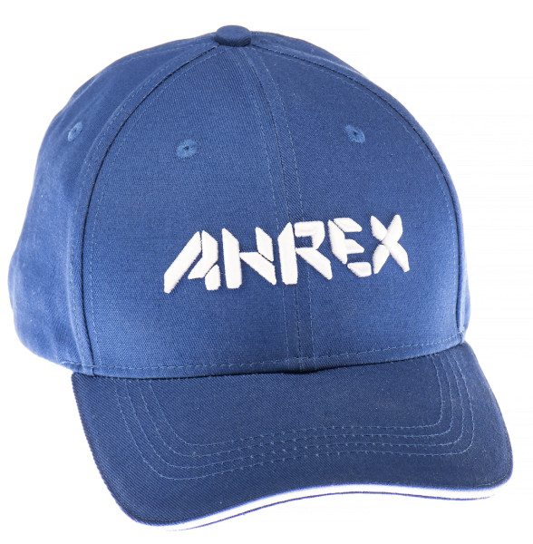 Ahrex Bold Script Cap white on blue