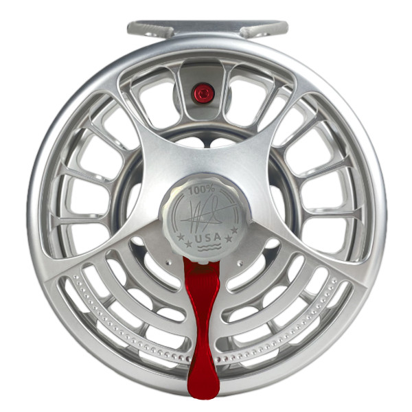 Seigler Fly Reel silver & red XBF 12/14