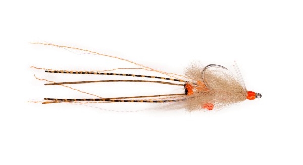 H2O Saltwater Fly - Rolling Bead Spawning Shrimp tan