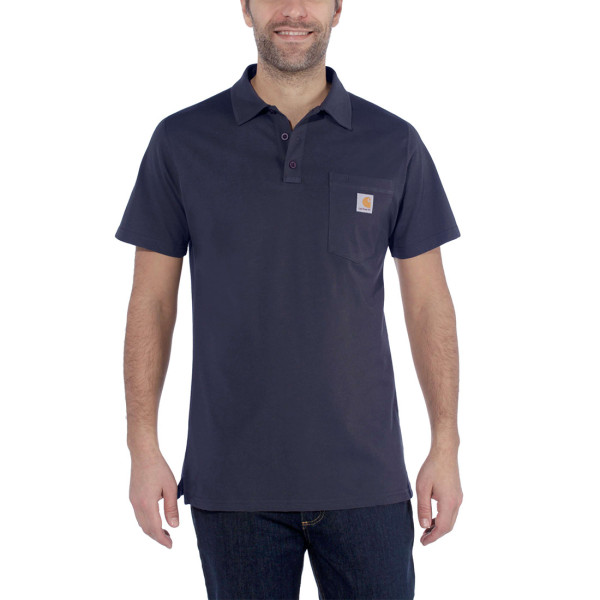 Carhartt Delmont Pocket Polo Shirt Relaxed Fit navy Shirts