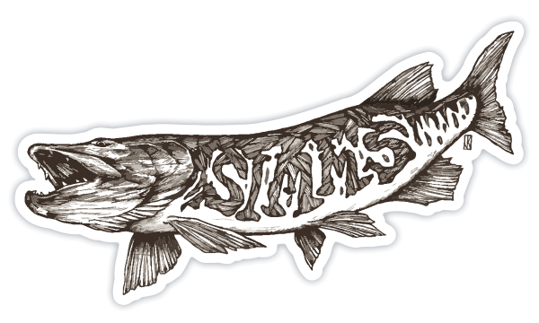 Simms Keeler Musky Sticker 15 cm, Sticker, Print & Sticker, Equipment